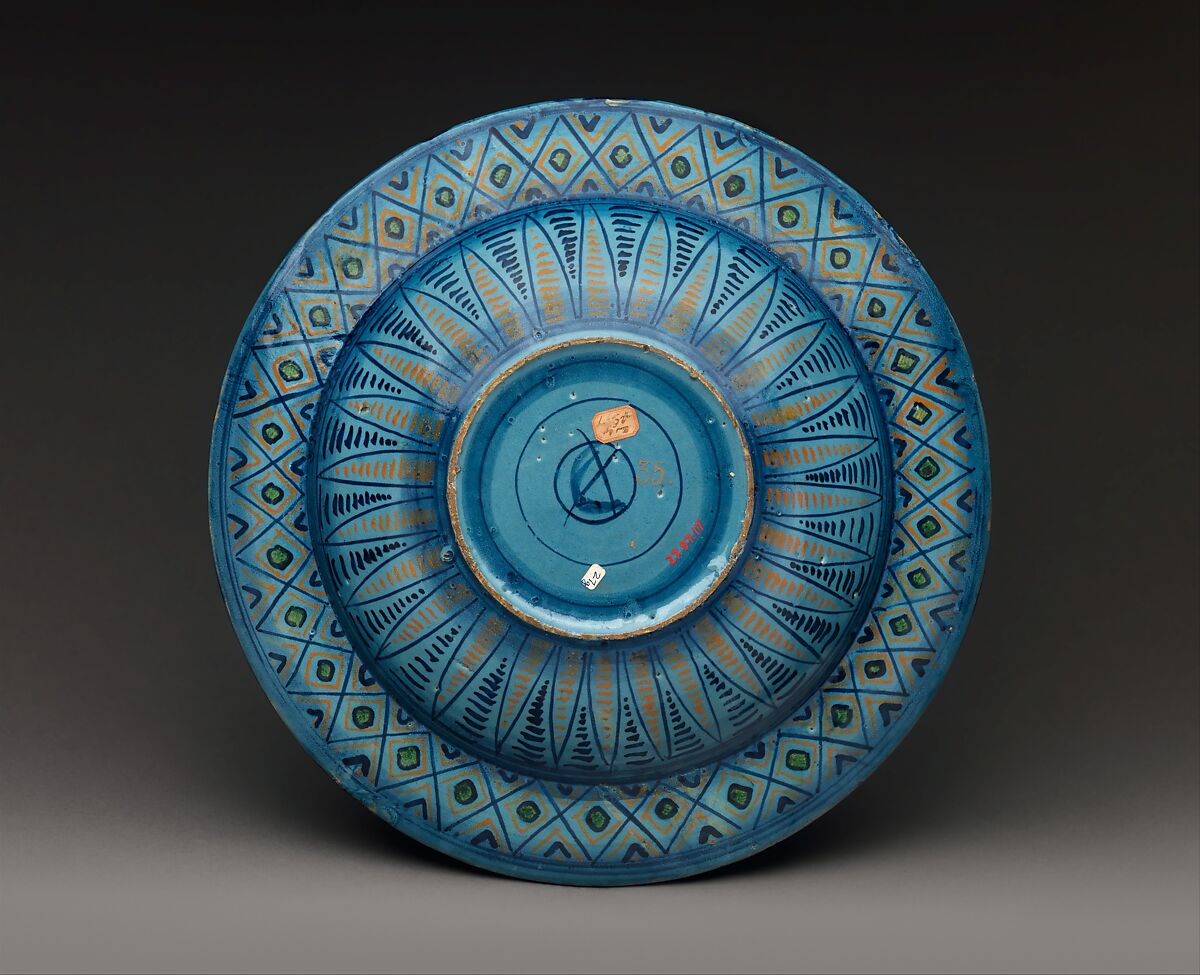 Dish with arms of the Strozzi and Ridolfi families, Workshop of Piero Bergantini (Italian, active Faenza, 1503–40) and, Maiolica (tin-glazed earthenware), Italian, Faenza