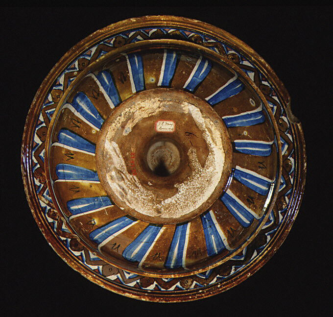 Bowl with Saint Nicholas of Tolentino, Maiolica (tin-glazed earthenware), lustered, Italian, Gubbio