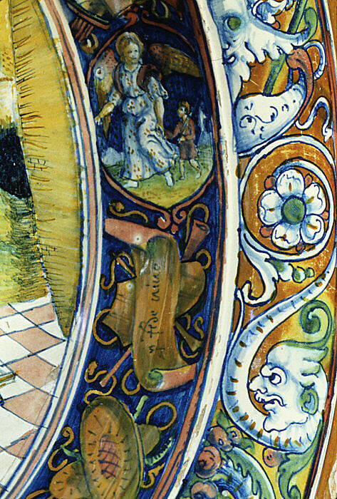 Bowl with Saint Nicholas of Tolentino, Maiolica (tin-glazed earthenware), lustered, Italian, Gubbio