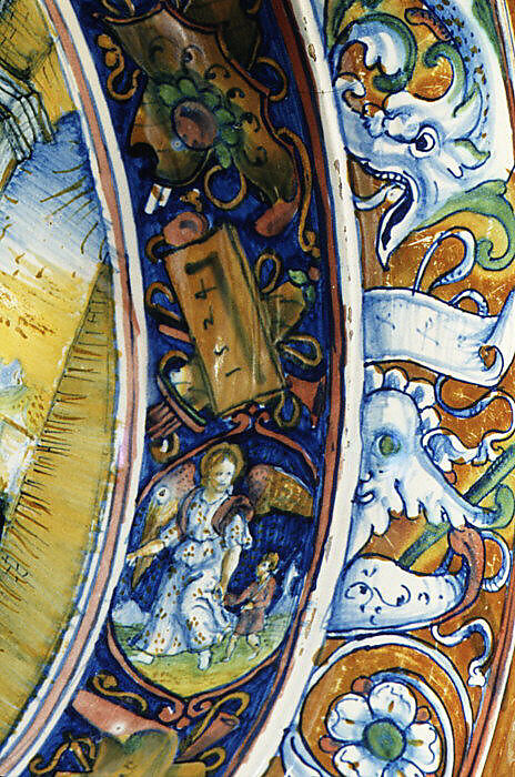 Bowl with Saint Nicholas of Tolentino, Maiolica (tin-glazed earthenware), lustered, Italian, Gubbio