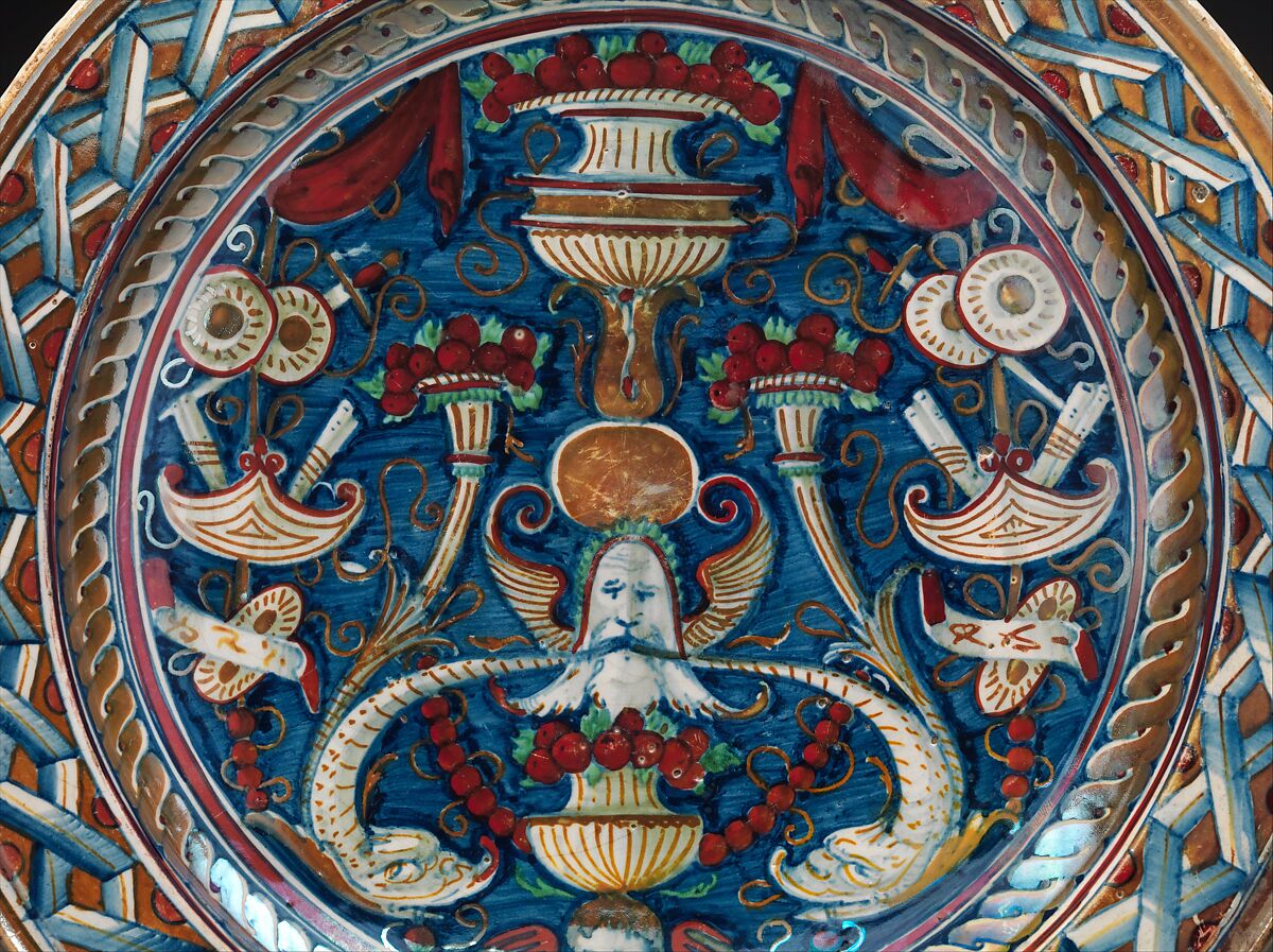 Dish, Workshop of Maestro Giorgio Andreoli (Italian (Gubbio), active first half of 16th century), Maiolica (tin-glazed earthenware), lustered, Italian, Gubbio