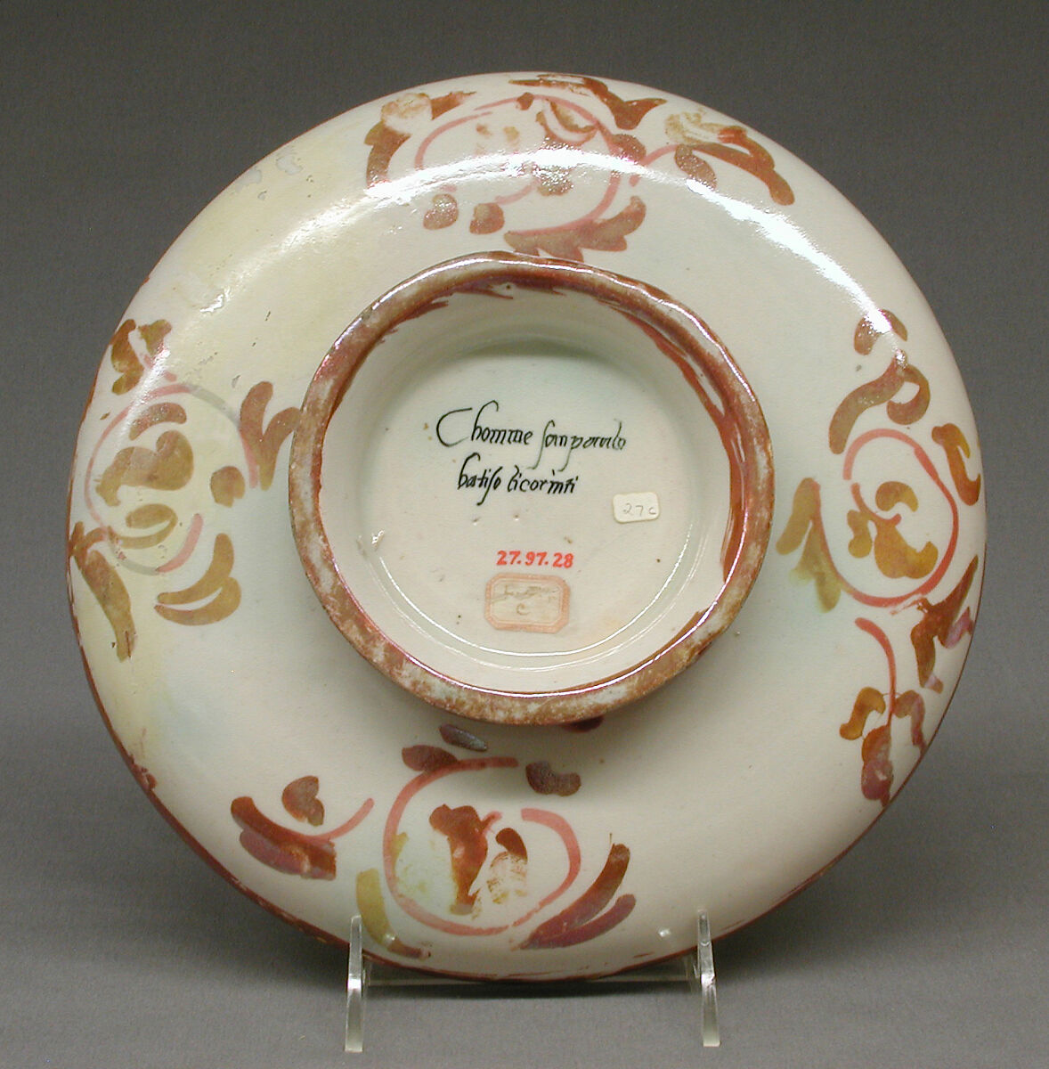 The Annointing of David by Samuel, Based on a composition by Raphael (Raffaello Sanzio or Santi) (Italian, Urbino 1483–1520 Rome), Maiolica (tin-glazed earthenware), lustered, Italian, Urbino with Gubbio luster