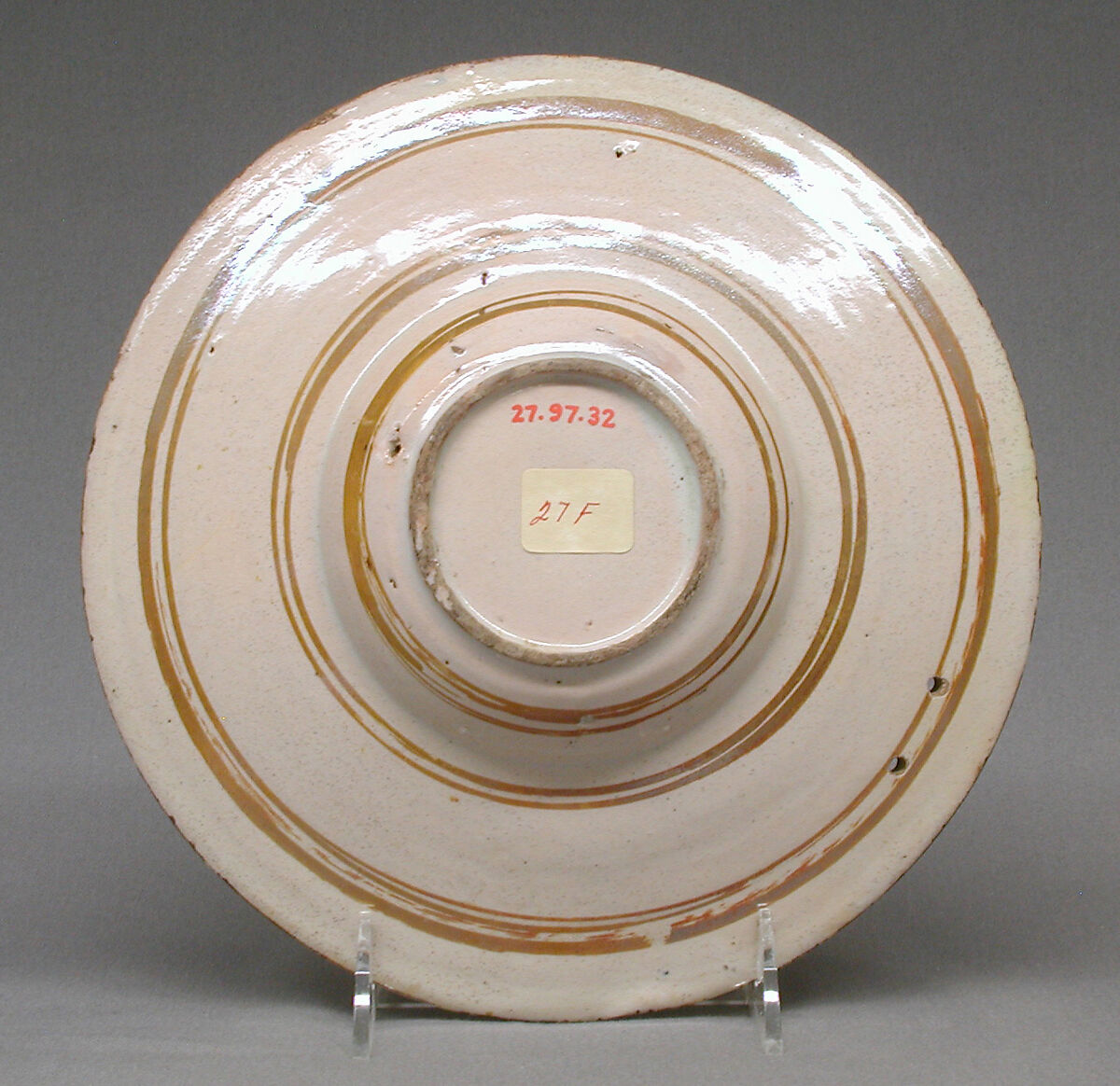 Dish (one of a pair), Style of Maestro Giorgio Andreoli (Italian (Gubbio), active first half of 16th century), Maiolica (tin-glazed earthenware), lustered, Italian, Gubbio