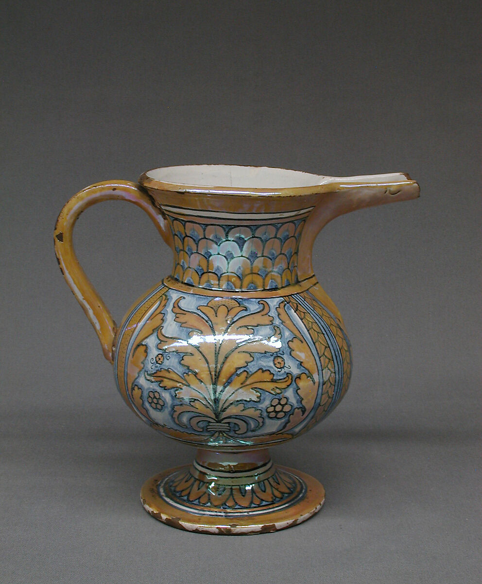 Ewer, Maiolica (tin-glazed earthenware), Italian, Deruta 