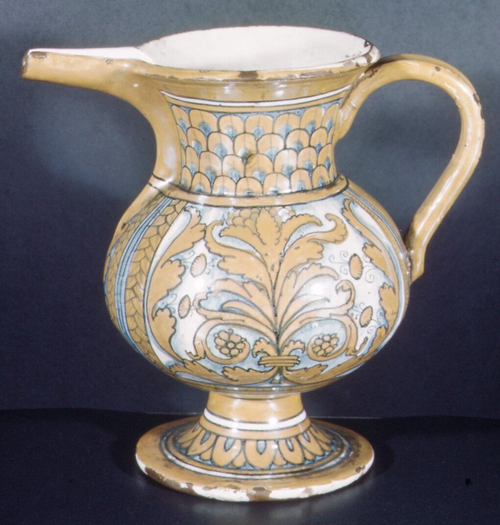 Ewer, Maiolica (tin-glazed earthenware), Italian, Deruta