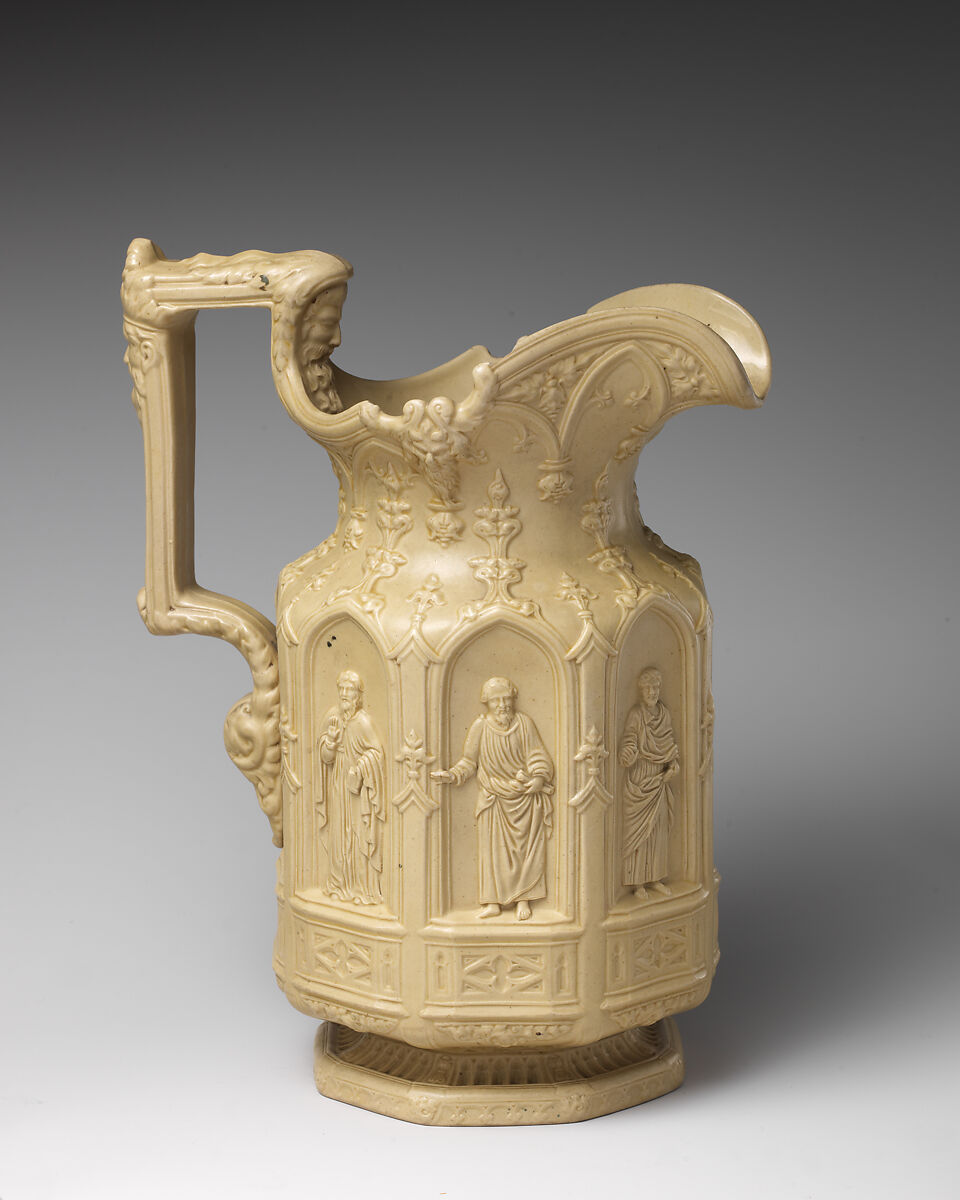 Jug, Charles Meigh (British, active 1835–61), Stoneware, British, Hanley 