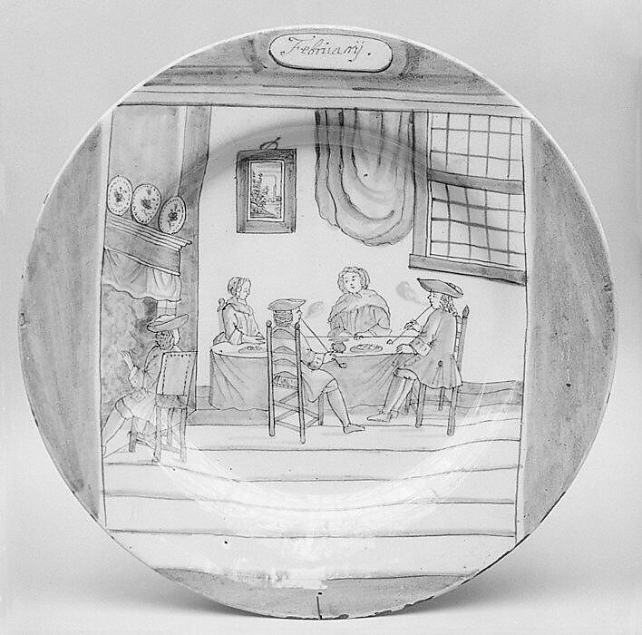 Plate (part of a set), De Porceleyne Bijl, Tin-glazed earthenware, Dutch, Delft