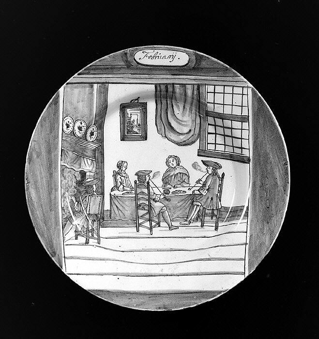Plate (part of a set), De Porceleyne Bijl, Tin-glazed earthenware, Dutch, Delft
