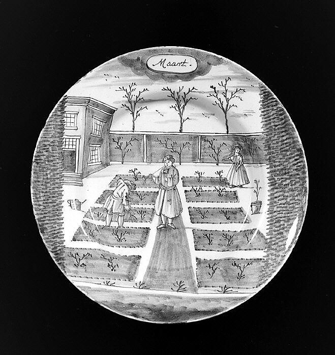 Plate (part of a set), De Porceleyne Bijl, Tin-glazed earthenware, Dutch, Delft
