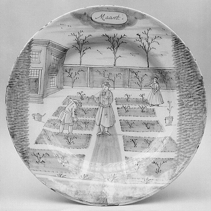 Plate (part of a set), De Porceleyne Bijl, Tin-glazed earthenware, Dutch, Delft