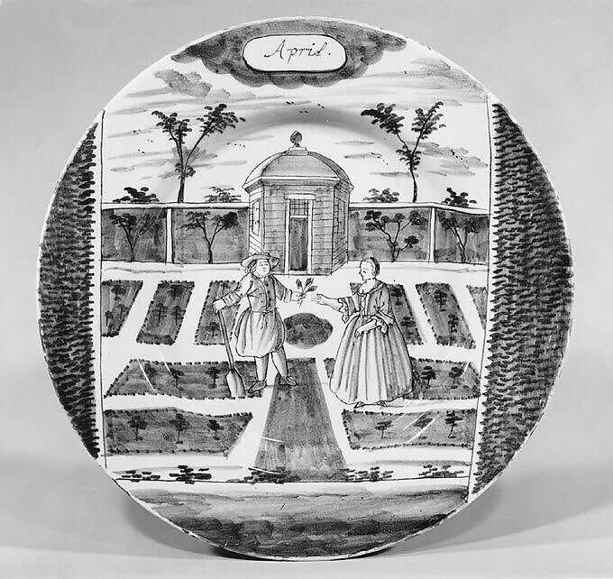 Plate (part of a set), De Porceleyne Bijl, Tin-glazed earthenware, Dutch, Delft