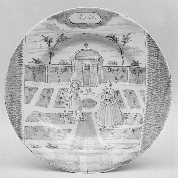 Plate (part of a set), De Porceleyne Bijl, Tin-glazed earthenware, Dutch, Delft