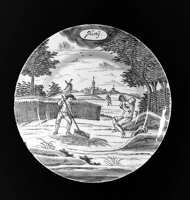 Plate (part of a set), De Porceleyne Bijl, Tin-glazed earthenware, Dutch, Delft