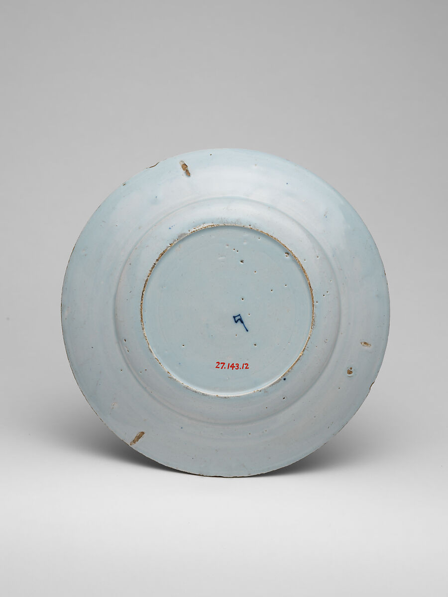 Plate (part of a set), De Porceleyne Bijl, Tin-glazed earthenware, Dutch, Delft