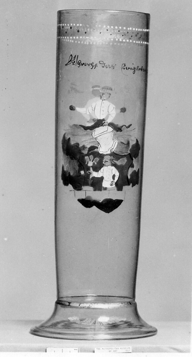 Beaker (Stangenglas), Enameled glass, Southern German 