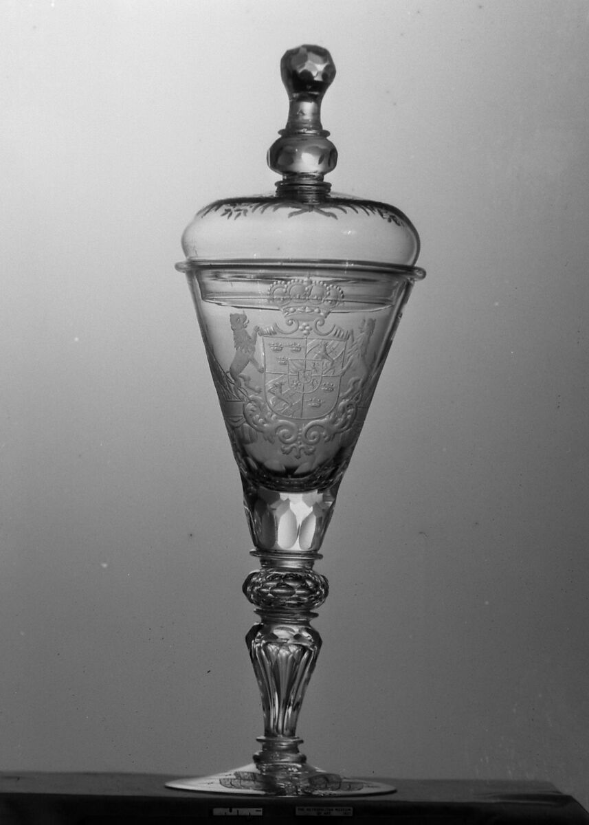 Standing cup with cover, Glass, German or Swedish 