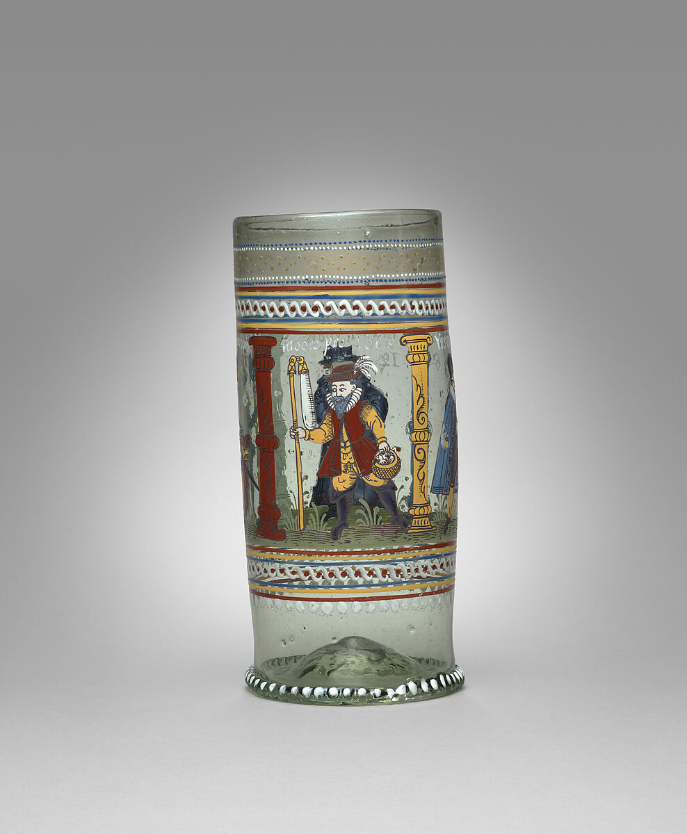 Beaker (Humpen), Glass, enameled, Bohemian