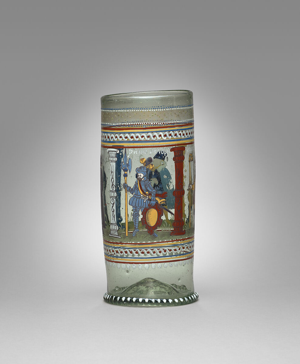 Beaker (Humpen), Glass, enameled, Bohemian