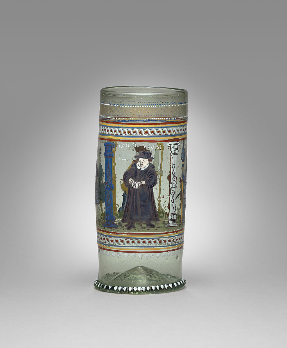 Beaker (Humpen), Glass, enameled, Bohemian