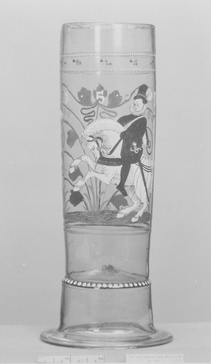 Beaker (Stangenglas), Enameled glass, Bohemian 