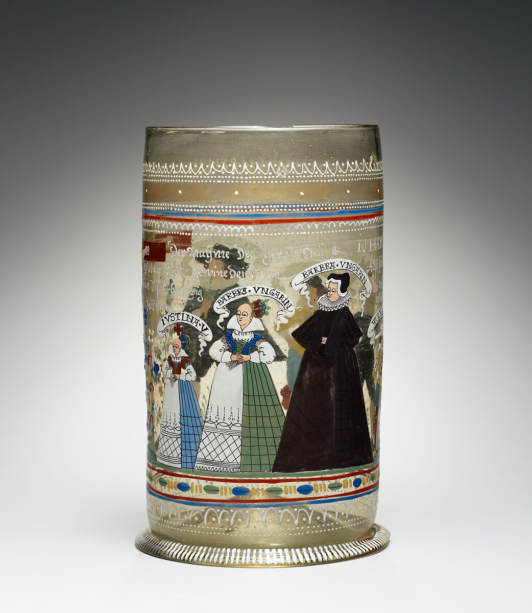 Beaker (Humpen), Glass, German, Franconia