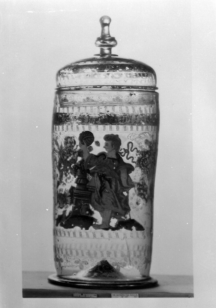 Beaker with cover (Humpen), Glass, German, Silesia 