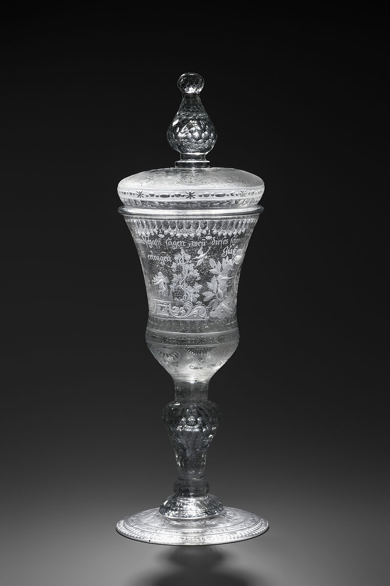 Allegory of love, hope and plenty, Johann Heinrich Balthasar Sang (German, active Brunswick), Glass, engraved and partly polished, German, Brunswick (Braunschweig)