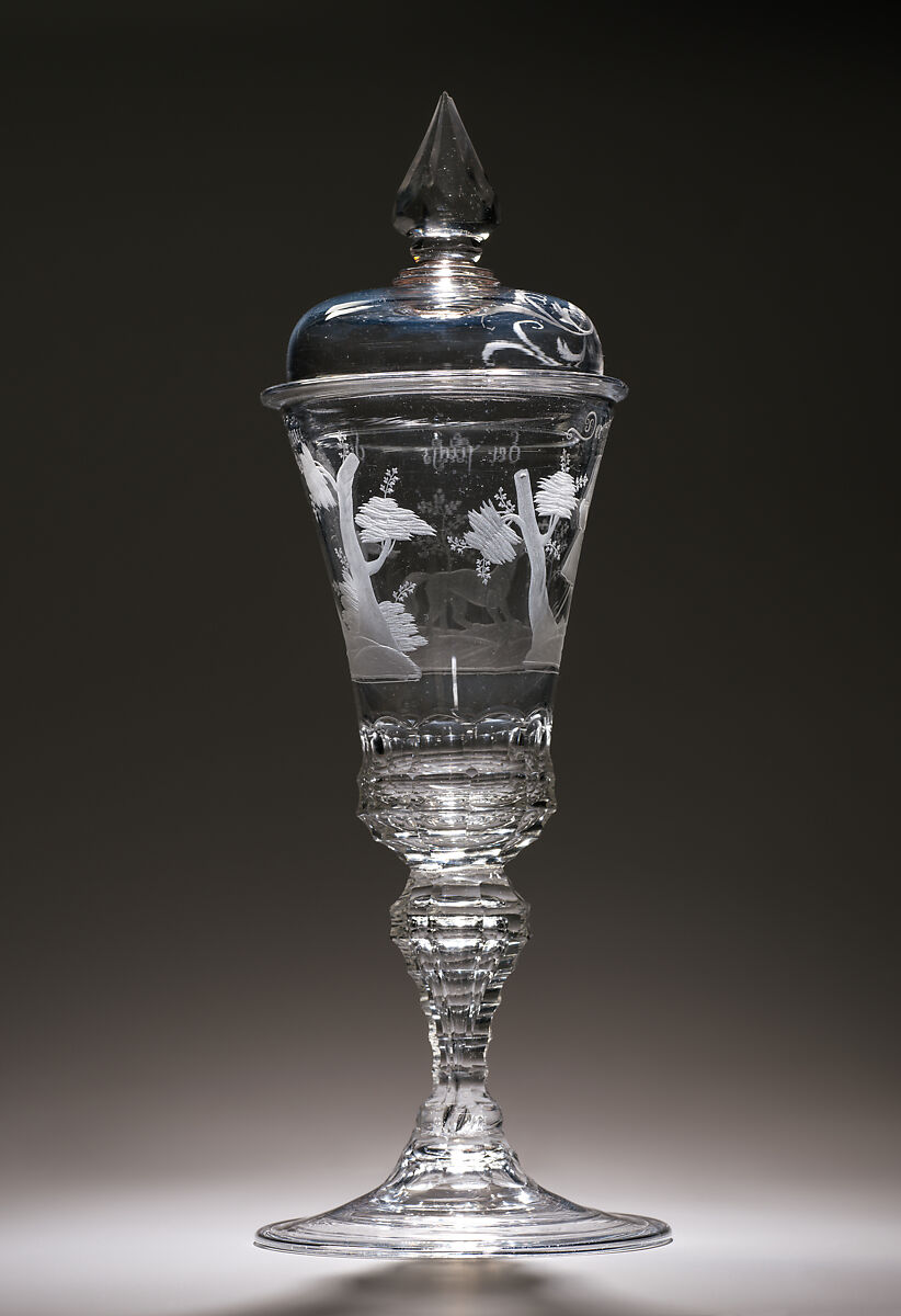 Man, Fox and Maiden in a Landscape, Glass, German, Saxony