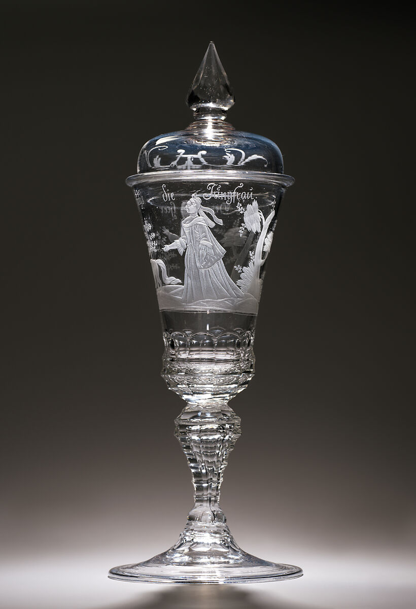 Man, Fox and Maiden in a Landscape, Glass, German, Saxony