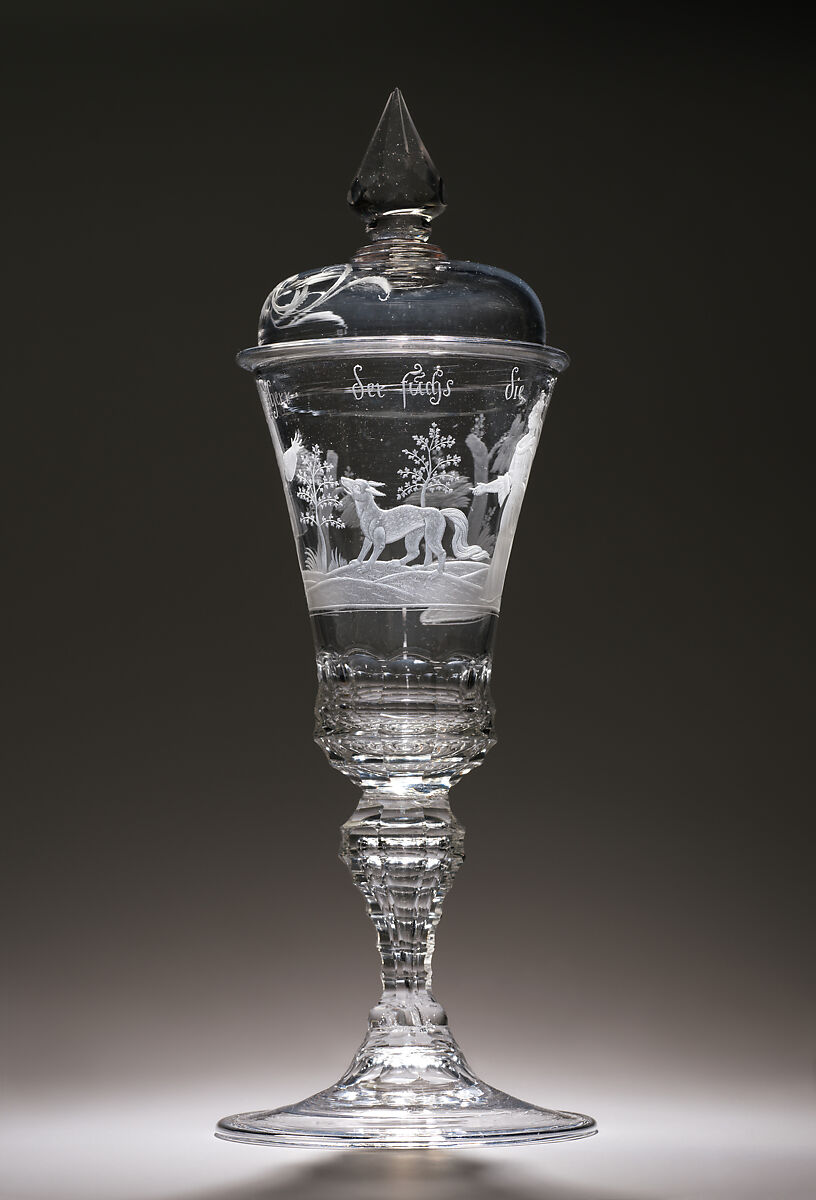 Man, Fox and Maiden in a Landscape, Glass, German, Saxony