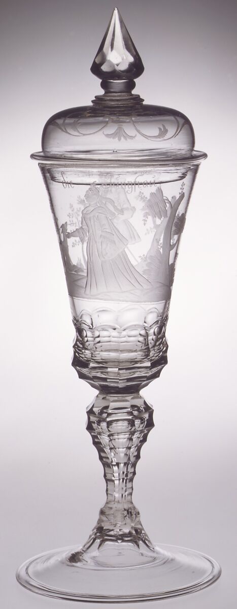 Man, Fox and Maiden in a Landscape, Glass, German, Saxony 