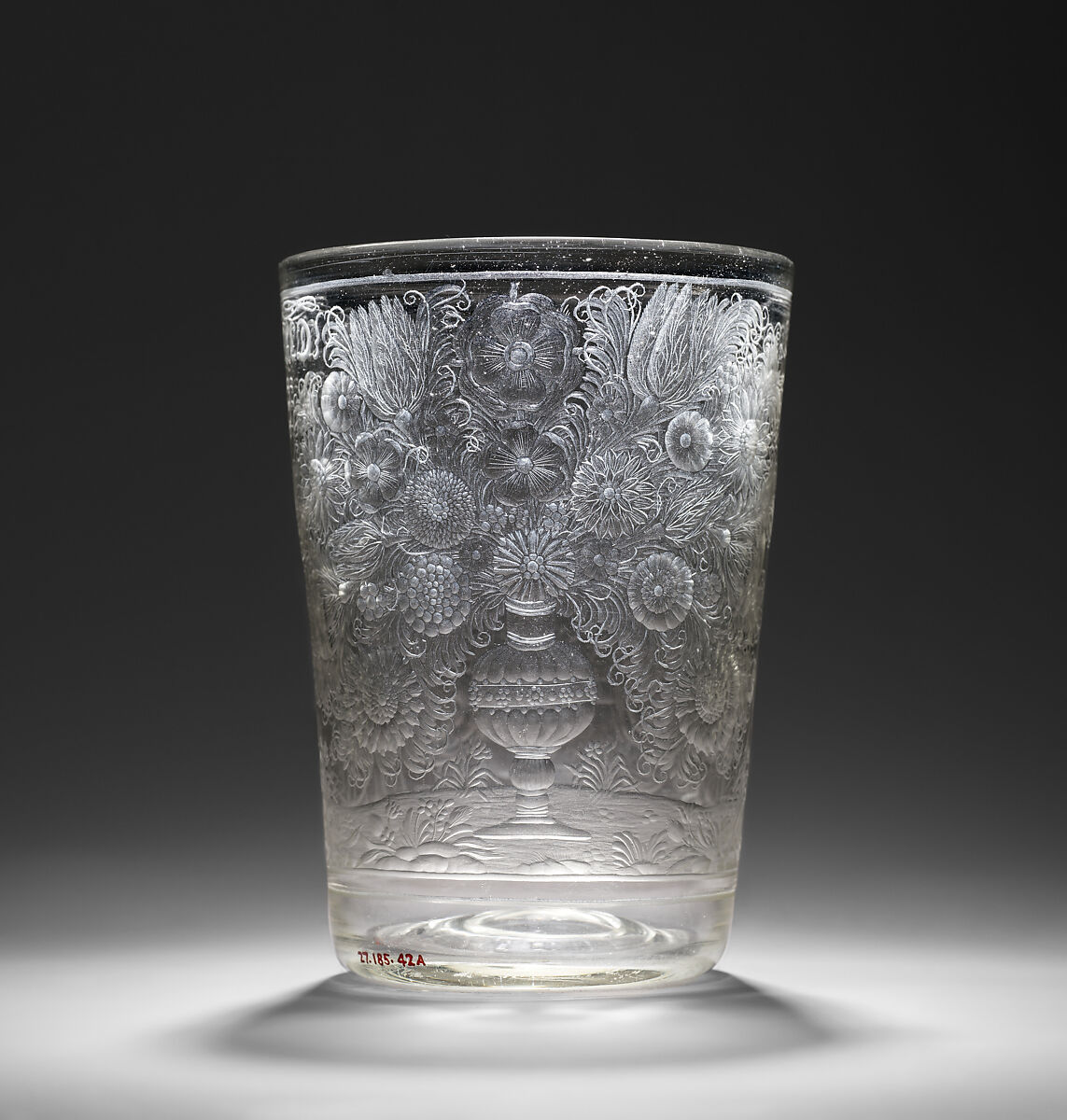 Arms of the Klinkebiel von Grünewald family, Attributed to the Master of the Koula Beaker, Glass, Bohemian, Riesengebirge (Krkonoše)