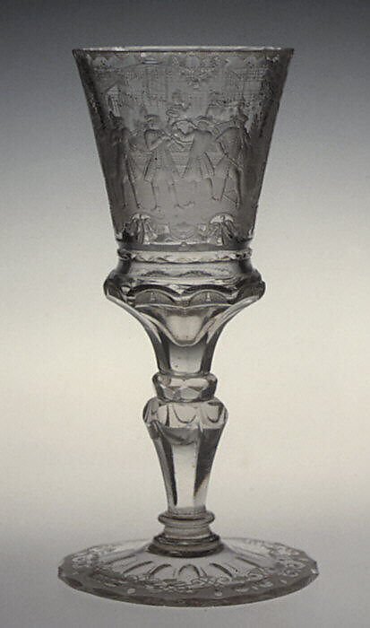 Standing cup with cover, Glass, German, Silesia 