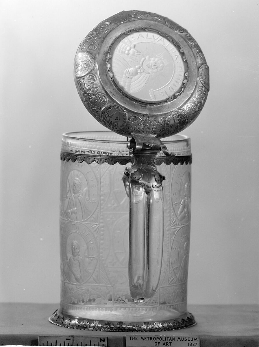 Tankard, Glass, silver, German, possibly Brunswick (Braunschweig)