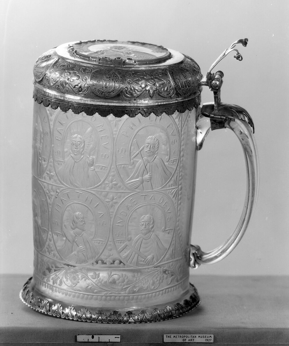 Tankard, Glass, silver, German, possibly Brunswick (Braunschweig) 