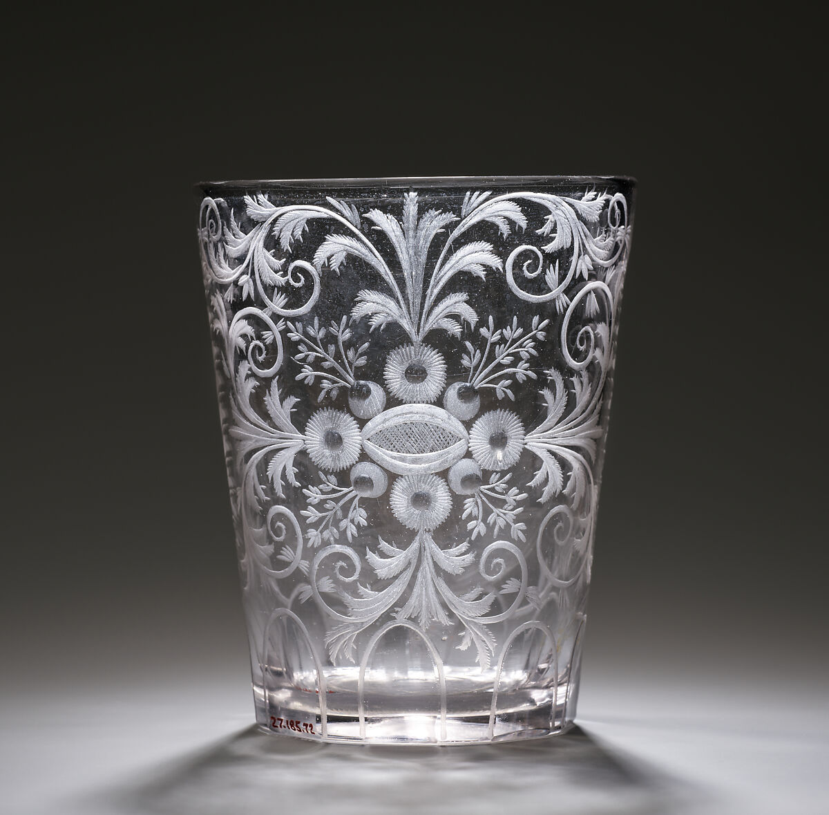 A monk praying before an altar, Glass, Bohemian