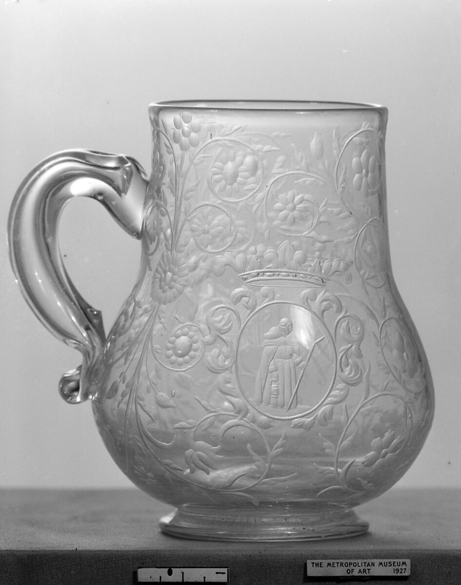 Mug, Glass, German, Potsdam with Thuringia or Nuremberg decoration 