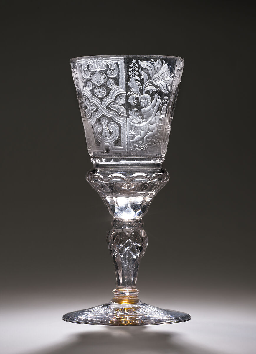 Standing cup, Workshop of Friedrich Winter (active 1685–ca. 1710), Glass, German, Silesia (Petersdorf)