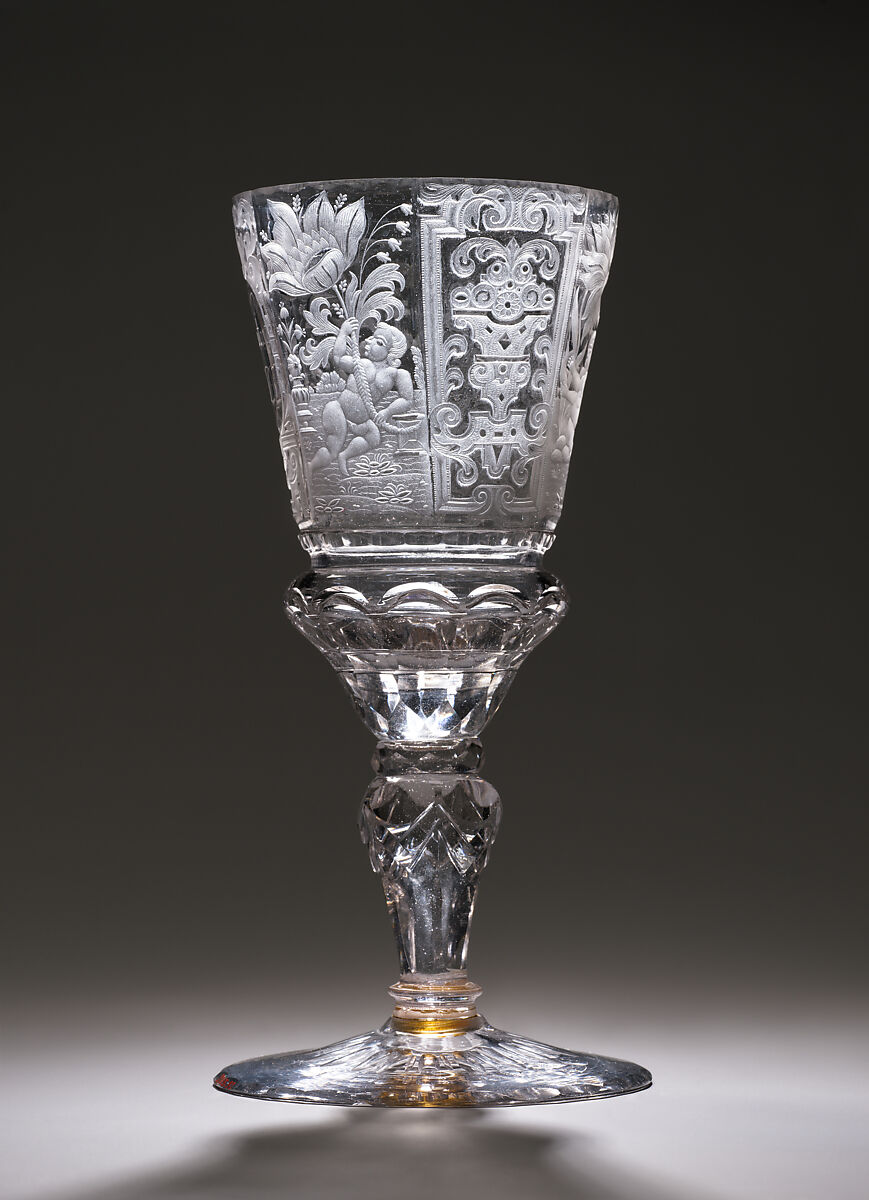 Standing cup, Workshop of Friedrich Winter (active 1685–ca. 1710), Glass, German, Silesia (Petersdorf)