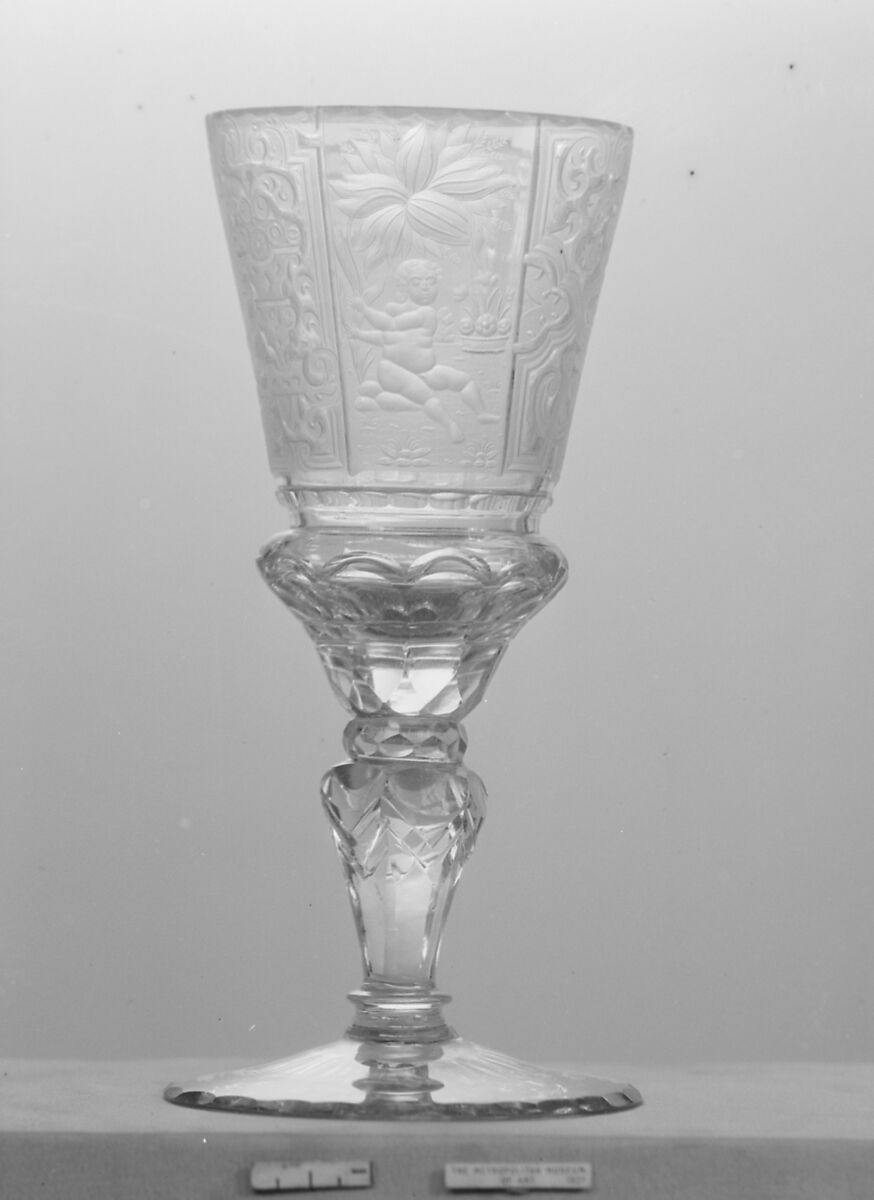 Standing cup, Workshop of Friedrich Winter (active 1685–ca. 1710), Glass, German, Silesia (Petersdorf) 