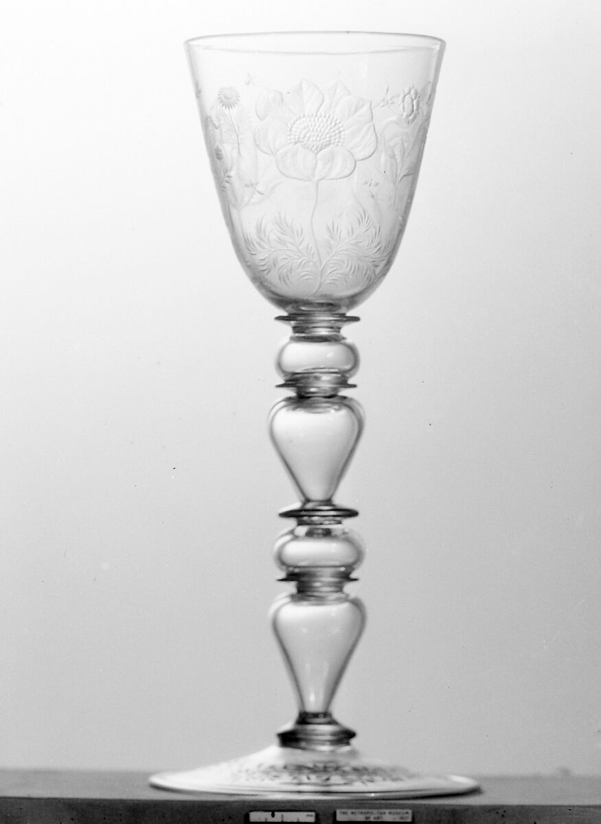 Standing cup, Workshop of Hermann Schwinger (German, 1640–1683), Glass, German, Nuremberg 