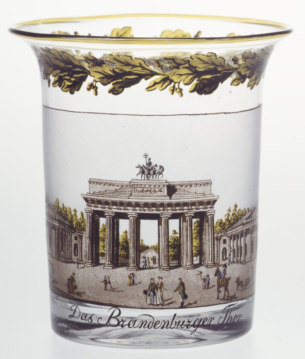 The Brandenburg Gate, Carl von Scheidt (German, 1791–after 1834), Glass, enameled and gilt, German, Berlin 