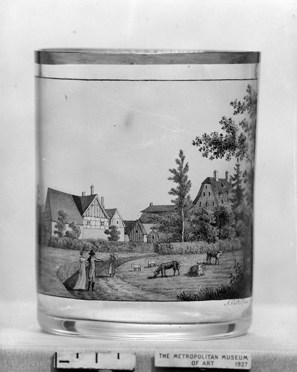 Beaker, August Viertel, Glass, German with possibly Dresden or Austrian, Vienna decoration 
