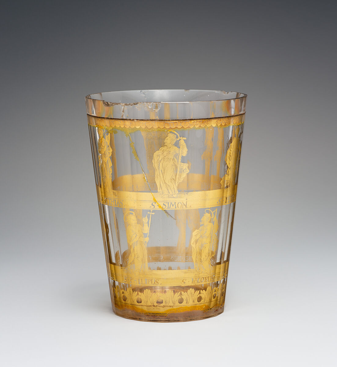 Beaker, Zwischengold glass, Bohemian