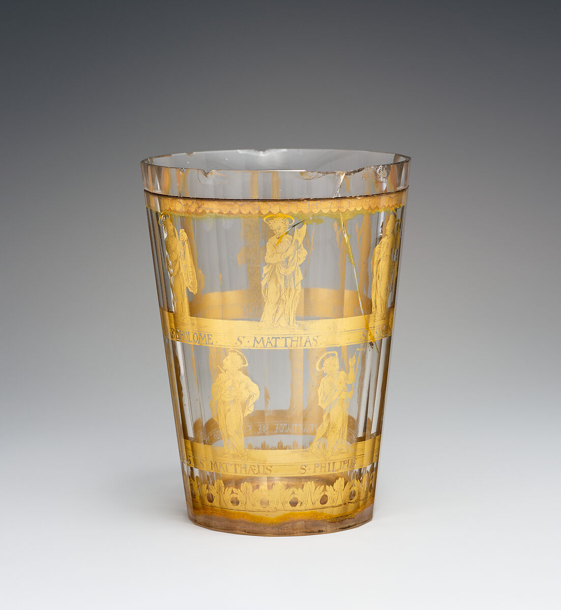 Beaker, Zwischengold glass, Bohemian