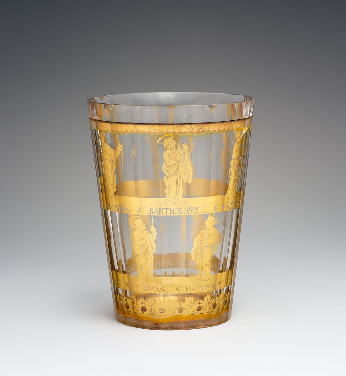 Beaker, Zwischengold glass, Bohemian