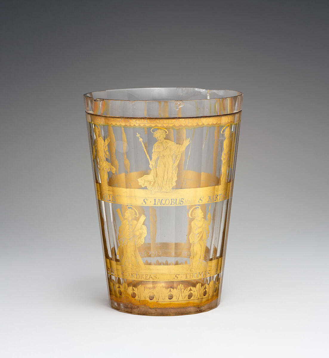 Beaker, Zwischengold glass, Bohemian
