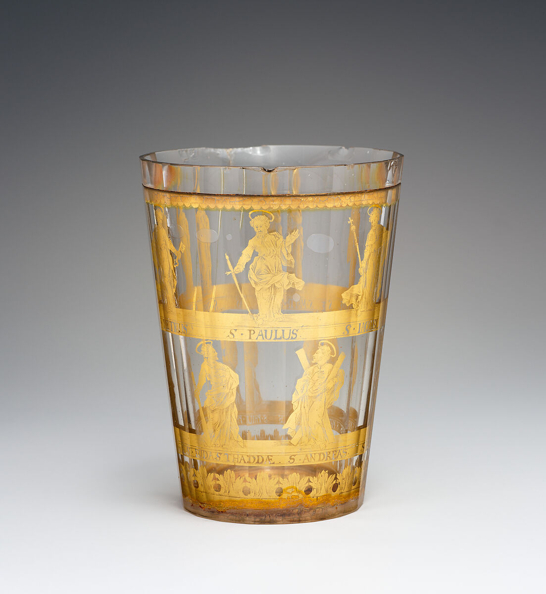 Beaker, Zwischengold glass, Bohemian