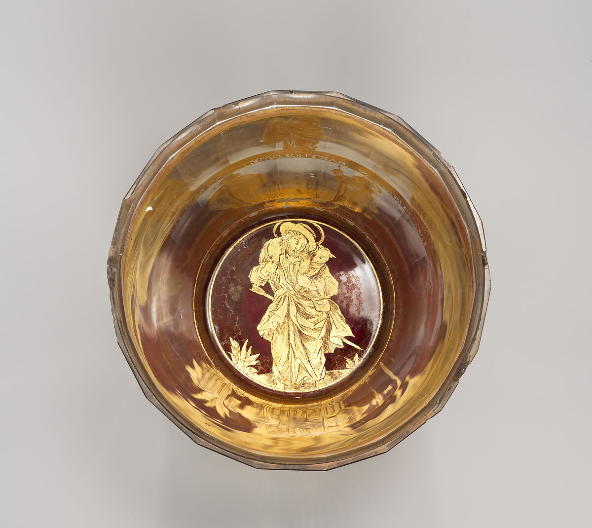 Beaker, Zwischengold glass, Bohemian