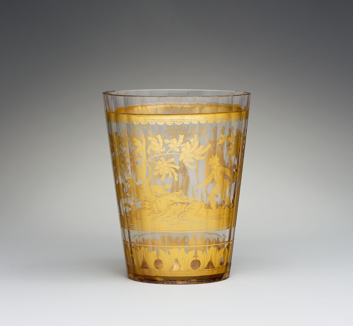 Beaker, Zwischengold glass, Bohemian